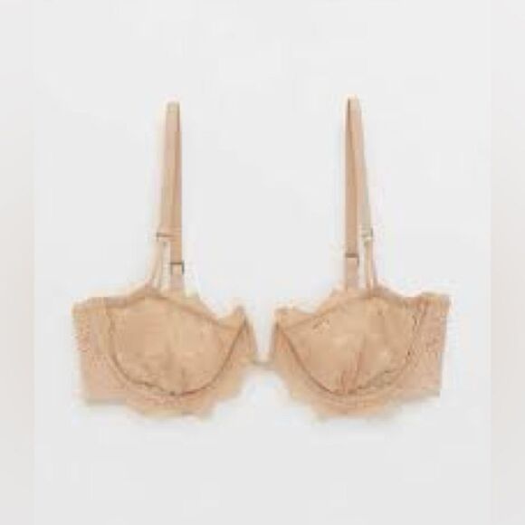 Aerie Real Power Poppy Lace Unlined Bra - Picture 1 of 12